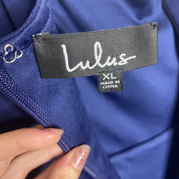 Lulus Dress Size XL Sweetest Thing Navy Blue Mermaid Maxi Sweatheart - Picture 5 of 7